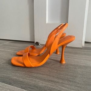 Zara Orange Sling Back Heels